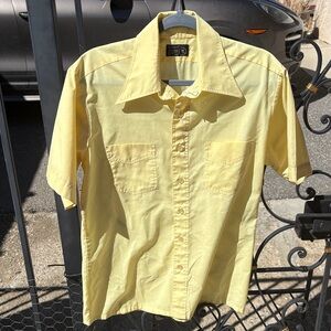 JCPenney Men's Yellow Casual Button-Down Shirt